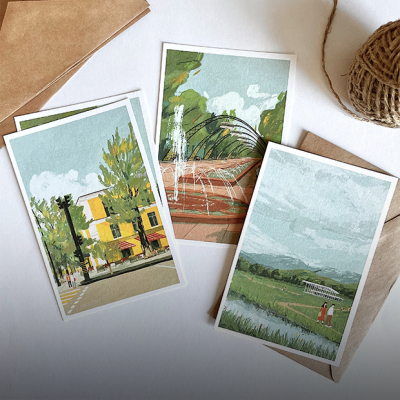 Открытки с алматинскими домами