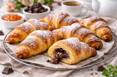 Приноровилась печь домашние круассаны с шоколадом: простое тесто на дрожжах &mdash; получаются пушистые и воздушные