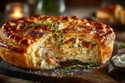 Роскошь из духовки &mdash; этот пирог с рыбой получается сытным и нежным, как суфле