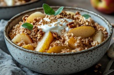 Мой секрет идеального завтрака: готовлю фруктовый крамбл с вечера, утром просто разогреваю