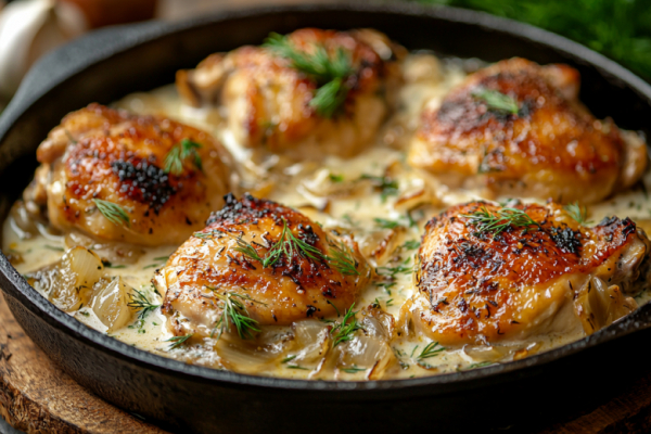 Гедлибже &mdash; выручит каждую хозяйку в обед или на ужин: курица по-адыгейски, тушенная в сметане